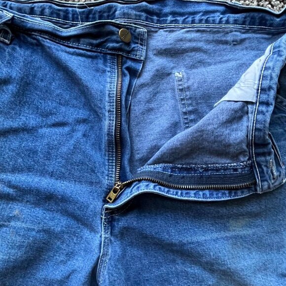 Blue Carhartt Denim Work Shorts Men's Size 38 Classic Cargo Shorts, Jorts Y2K - Picture 2 of 8